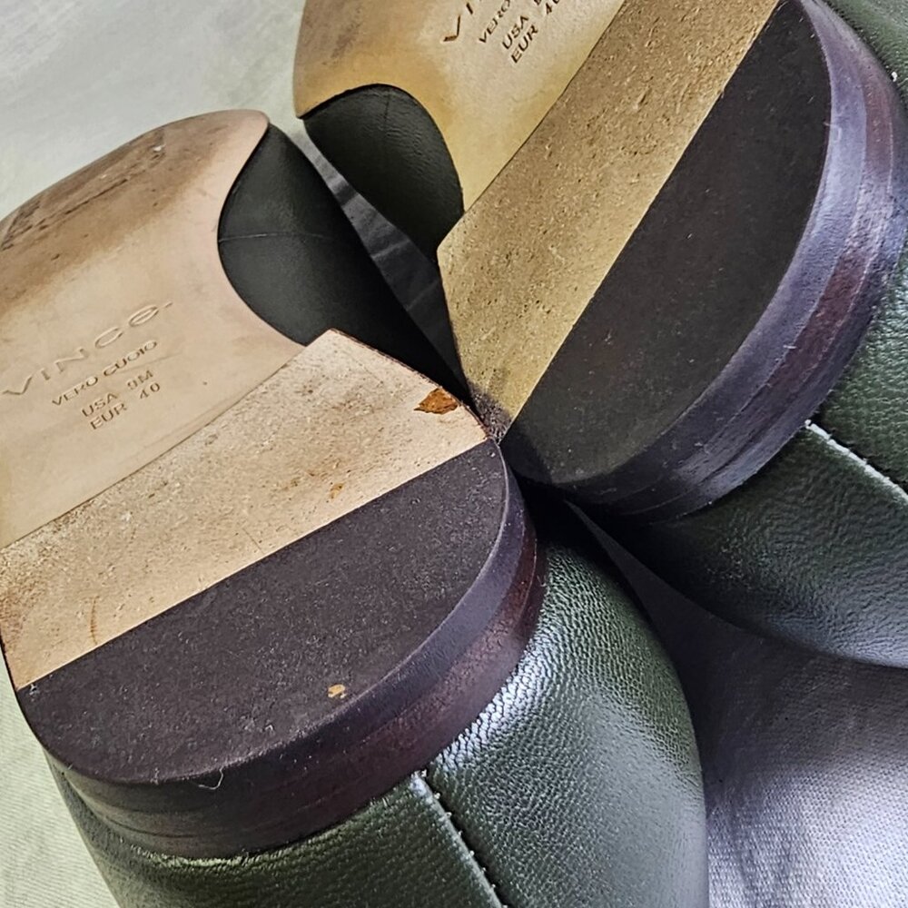Vince Brody Genuine Leather Mary Jane Ballet Flat EU40 US9 Eden Dark Olive - Picture 8 of 13